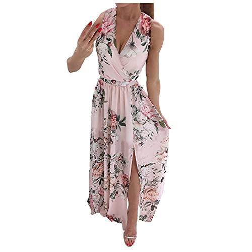 Damen Blumen Bedrucktes Kleid Mit V-Ausschnitt Split Dress Split Fork Formal Dress,Sommerkleider 2022 Trend,Kleider FüR Kurvige Frauen,Kleid Ohne TräGer,Sommerkleider Damen 2022,WunderschöNe Kleider von Unbekannt