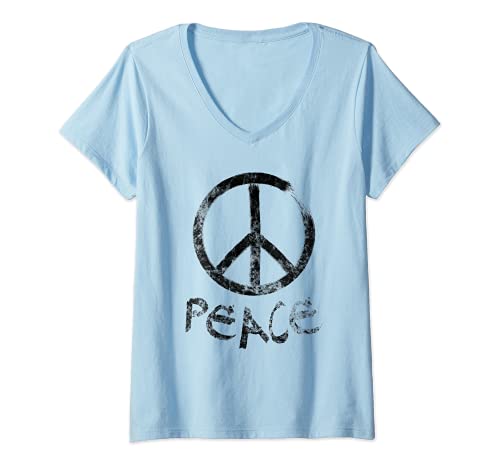 Damen Friedenszeichen - Peace T-Shirt mit V-Ausschnitt von Unbekannt