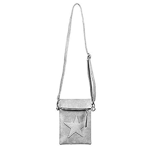 Damen Tasche Umhängetasche Stern grau Clutch Handtasche Bag von Unbekannt