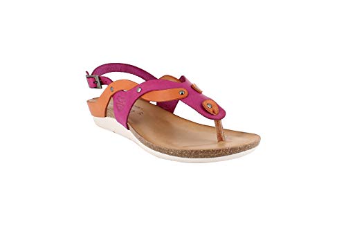 Damen Zehentrenner Sandale Fuchsia/Orange von Unbekannt