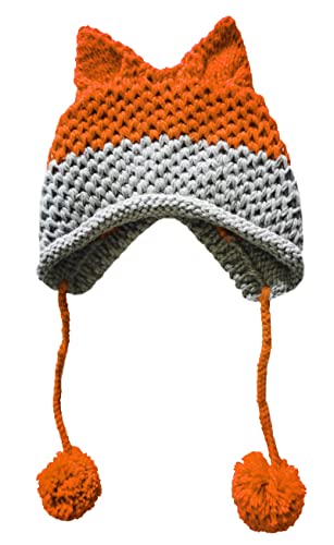 Damenhut Katzenohren Häkeln Geflochtene Strickmützen Warm Snowboarden Winter Warm Skifahren Radfahren Halloween Weihnachten Foto für Erwachsene (Orange Grau) von Unbekannt