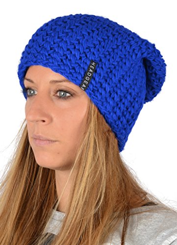 unbekannt Damenmütze : Damen Oversize Häkel Beanie Farbe: royal-blau von Tini - Shirts