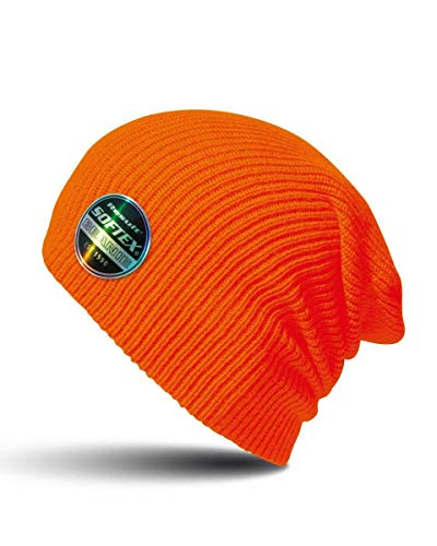 David Beckham Beanie Mütze Oversize Doppelt Gestrickt Designer Orange Beenie Mode Kleidung Soft Knit Slouch Oversized Celebrity Accessoire von Unbekannt