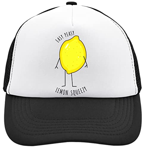 Easy Peasy Lemon Squeezy Mesh Back Trucker Cap Verstellbare Snapback Mütze Gebürstete Baumwolle mit Schnalle, Schwarz , Einheitsgröße von Unbekannt