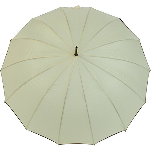 Edler Damen-Stockschirm 14-teilig mit Automatik in Beige von Unbekannt