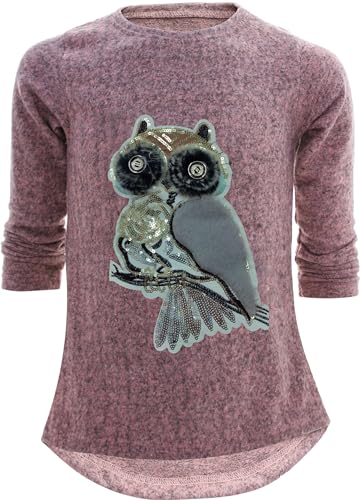 Einhorn Unicorn Pferd Mädchen Kinder Sweatshirt Pullover Wendepailletten Glitzer Bluse Langshirt Pulli (122-128, Tiger Rosa) von Unbekannt