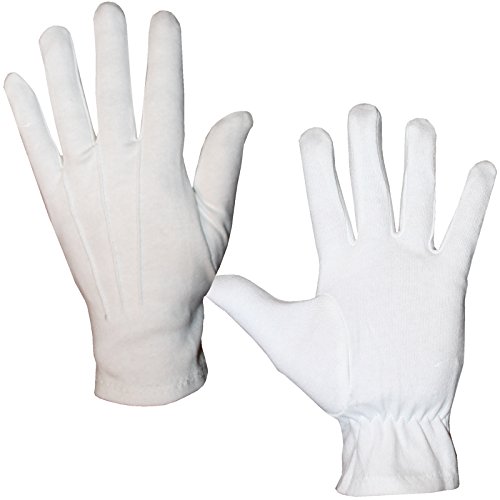 Unbekannt Elegante weiße Handschuhe Gr. L - XXL Fingerhandschuhe Herren für Hochzeit Kostüme (XL) von Unbekannt