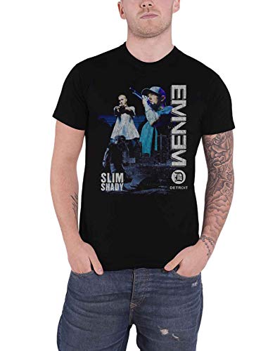 Eminem T Shirt Detroit Slim Shady Distressed Logo Nue offiziell Herren von Eminem