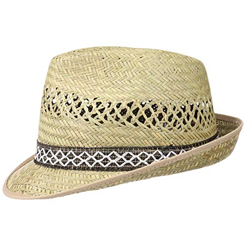 fiebig Erntehelfer Strohhut (Sonnenschutz) für Damen und Herren, Cooler und modischer Sonnenhut im Trilby Look für den Sommer am Strand oder im Urlaub, Größe 60, Farbe Natur von fiebig