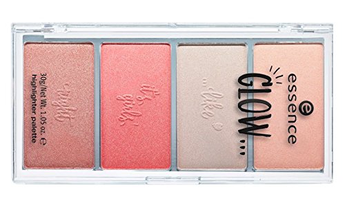 Essence Glow highlighter Palette Nr. 01 like it is girls night Inhalt: 30g Highlighter Palette mit vier zarten leicht zu verblendenden Farben. Highlighter von essence cosmetics