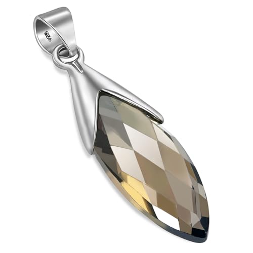 Unique Gems Damen Kettenanhänger echter Rauchquarz Tropfen 8.6 Karat 925 Sterling Silber Silberanhänger Kette Art Nouveau Kristall Juweliers- Qualität von Unique Gems