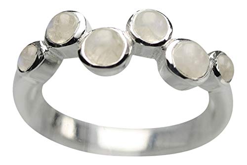 unbekannt Feiner 925er Silberring mit Mondstein, Größe:Größe 62 (19.8 mm) von unbekannt