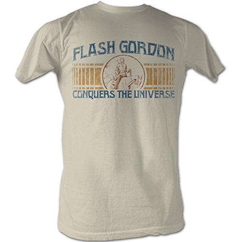 Flash Gordon - Männer Conquer T-Shirt In Altweiß, Large, Vintage White von Unbekannt