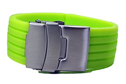 Unbekannt GRÜNES KAUTSCHUK SILIKON Armband Taucher Diver 22mm FALTSCHLIEßE von Unbekannt