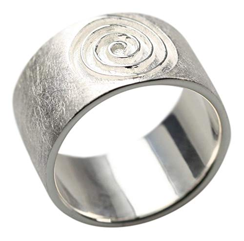 unbekannt Gebürsteter 925er Silberring im Spiraldesign, Größe:Größe 56 (17.8 mm) von unbekannt