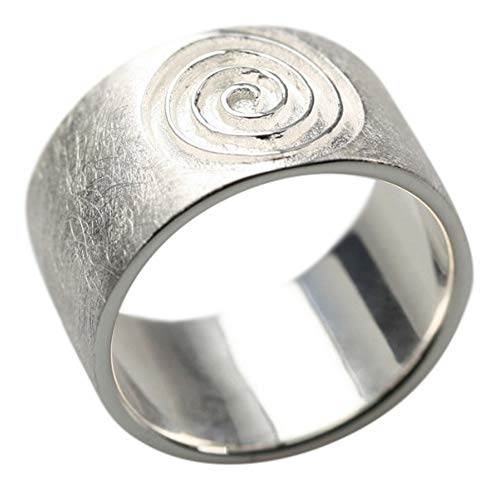 unbekannt Gebürsteter 925er Silberring im Spiraldesign, Größe:Größe 58 (18.5) mm von unbekannt