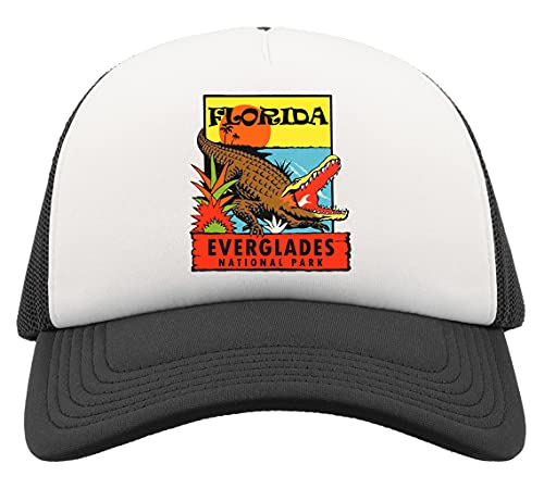 Generic Florida Everglades National Park Alligator Retro Poster Half Mesh Trucker Cap Baseball Hat Snapback Black von Generic