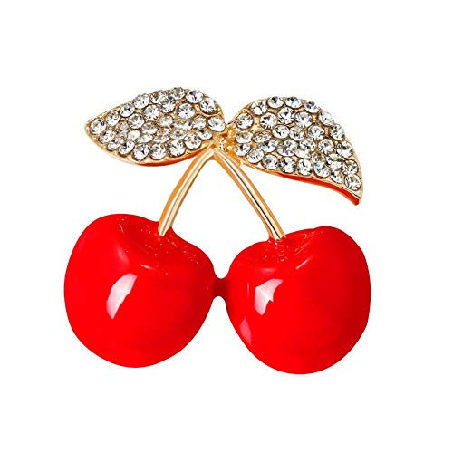 Générique 1 x Diamant Kirsche Brosche Pin Frauen Corsage Kinder Geschenk Geburtstag Halskette Revers Abzeichen Schmuck Schal Clip Lady Schmuck Tasche Ornament Männer Geschenk Reliable Qualität von Unbekannt