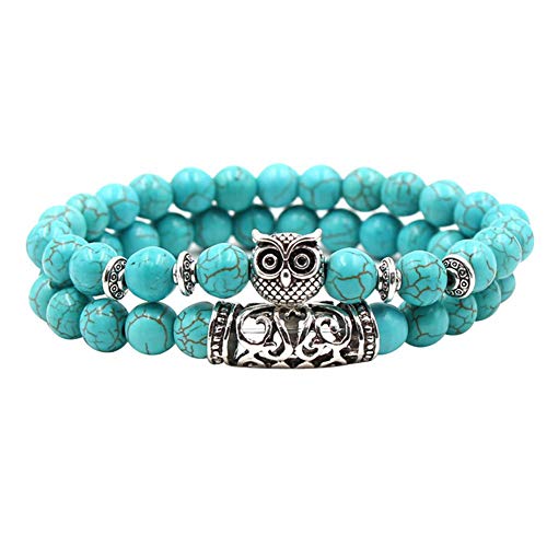 Générique 2 Stück Damen Herren Türkis, Buddha Perlen Strand Armband Schmuck Qualität stabil von Unbekannt