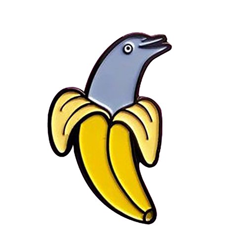 Générique Frauen Comic Niedliche Banane Delfin Brosche Pin Abzeichen Mantel Dekor Schmuck Gelb von Unbekannt