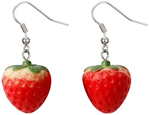 Générique Fruit Erdbeere Ohrring Damen Schöne Mädchen Simulation Rot Erdbeere Swing Ohrring Für Frauen Schmuck Zubehör DIY von Unbekannt