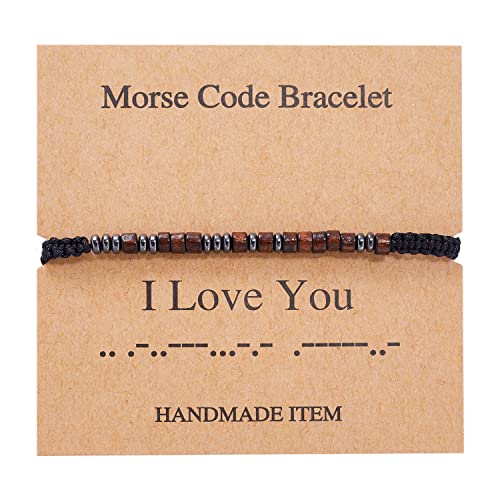 Générique Mode Morse Code Armbänder Ich liebe dich Liebhaber Paar Armband für Frauen Männer Familie Freundschaft Charme Hand Schmuck Zubehör von Unbekannt