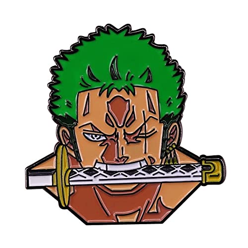 Générique One Piece Anstecknadel Roronoa Zoro Metall emailliert Manga Anime Pirat Brosche Anstecker für Kinder Geschenkidee von Unbekannt