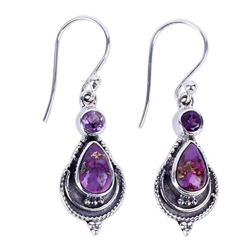 Générique Retro Ohrringe für Frauen, 1 Paar Frauen Vintage Fake Türkis Drop Dangle Haken Ohrringe Party Schmuck Geschenk - Lila praktisch und beliebt von Unbekannt