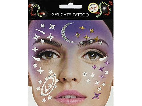 Gesichtstattoo Galaxy Tattoo Karneval Fasching Junggesellenabschied von Unbekannt