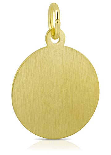 unbekannt Gravurplatte Gelbgold 333 Gold 8k rund 14 mm Anhänger inklusive Gravur Kettenanhänger Ketten Goldschmuck von Nicht Zutreffend