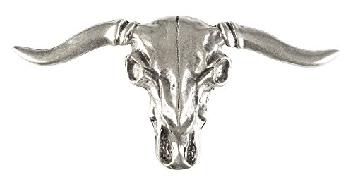 Tini - Shirts Gürtelschnalle Western Stierkopf verziert Buckle Longhorn : Gürtelschliesse Stier Skull Masse ca.: 16,5 x 7,5 cm Farbe: silber von Tini - Shirts