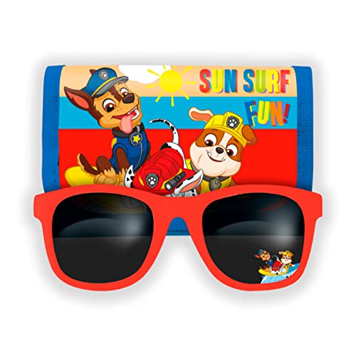 HOVUK® Paw Patrol Sonnenbrille, UV-Schutz, violetter Rahmen, mit Geldbörse, für Jungen und Mädchen, Sommerzubehör, bedruckt mit beliebten Disney-Figuren, ab 3 Jahren von Unbekannt