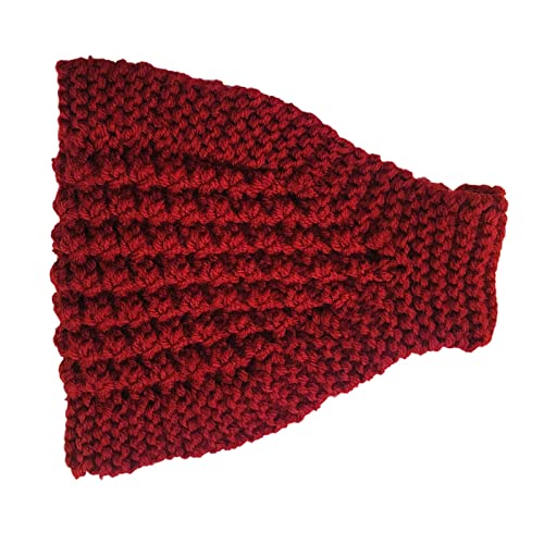 Herbst und Winter Warm Strickgarn Stirnband Hut Stirnband Kopfschmuck Bedecktes Stirnband Kinder Mütze Mit Ohren (Red, One Size) von Unbekannt