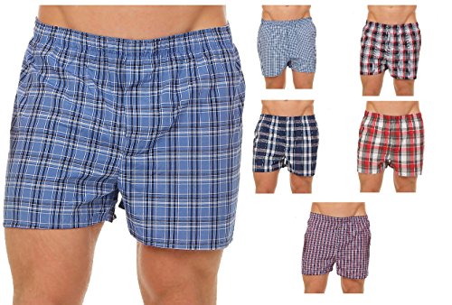 Herren Boxershorts American Style Karodesign Webboxer Shorts im 6er Pack 59542, Farbe:Sortiert, Größe:S von Unbekannt