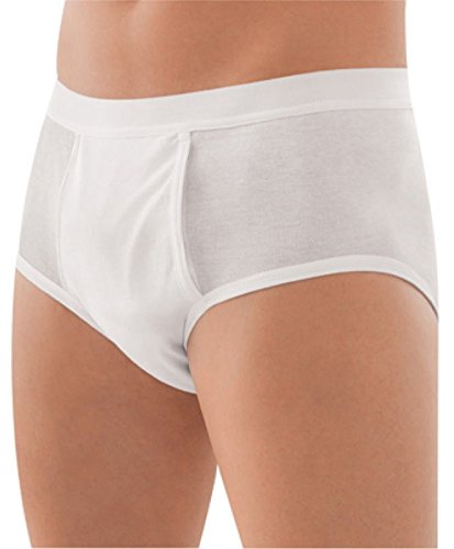Herren Feinripp Slip Unterhose 2er Pack aus Baumwolle mit Eingriff und Weichbund, Farbe:Weiss, Größe:5 von Unbekannt