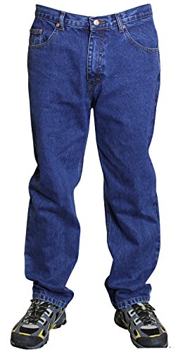 Herren-Jeans, geriffelt, aus 100 % Baumwolle, normale Passform, gerade, robuste Jeans Gr. 46W x 27L Kurz, blau Herren-Jeans, geriffelt, aus 100 % Baumwolle, normale Passform, gerade, robuste Jeans Gr. 46W x 27L Kurz, blau von TrendyFashion
