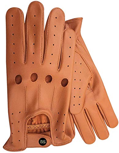 Herren Leder Driving Handschuhe Weiche Hohe Qualität Echtes Leder Kuh Klassische Handschuhe Retro Style Hohe Qualität (XL, Braun) von BUSINESS SQUARE BS