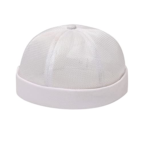 Herren Solid Cap Mesh Schnelltrocknend Verstellbare Atmungsaktive Sport Outdoor Hip Hop Cap Jungen Schirmmütze Sommer (White, One Size) von Unbekannt