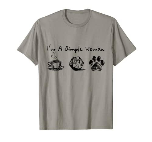 I'm A Simple Woman Coffee Dungeon and Dog Paw für Frauen T-Shirt von Unbekannt