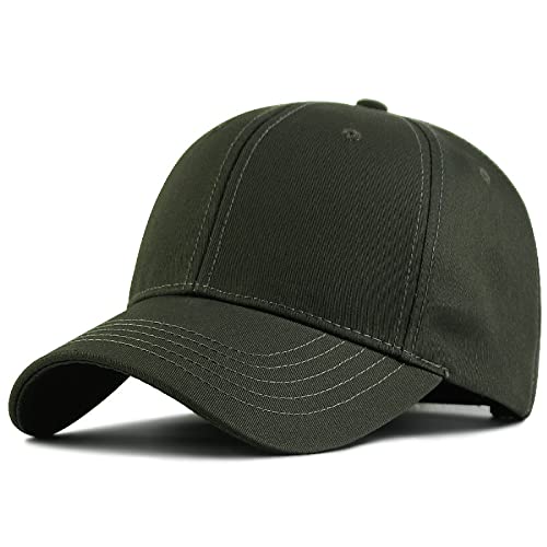 ISWMM Großer Kopfhut Sport XXL Übergröße Baseball Cap Big Head Hat Plus 60-65 cm, Army Grün von Unbekannt