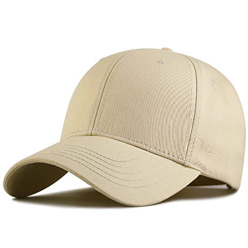 ISWMM Großer Kopfhut Sport XXL Übergröße Baseball Cap Big Head Hat Plus 60-65 cm, khaki von Unbekannt