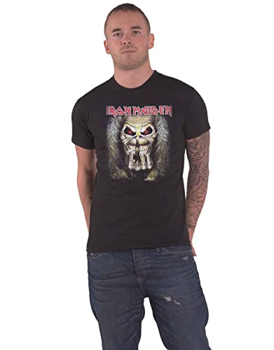 Iron Maiden Herren Eddie Candle Finger T-Shirt, Schwarz, (Herstellergröße: Large) von Iron Maiden