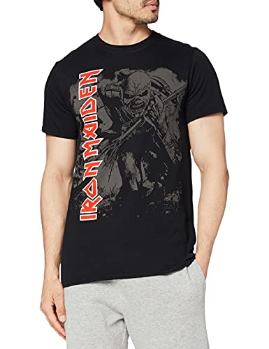 Iron Maiden Herren Hi Contrast Trooper T-Shirt, Schwarz, (Herstellergröße: Medium) von Rockoff Trade