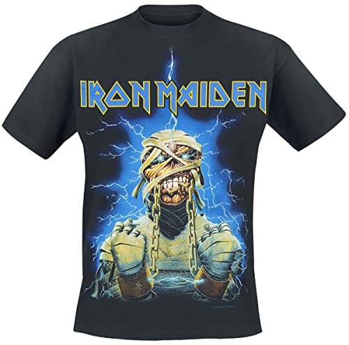 Iron Maiden Powerslave Mummy Männer T-Shirt schwarz M 100% Baumwolle Band-Merch, Bands von Iron Maiden