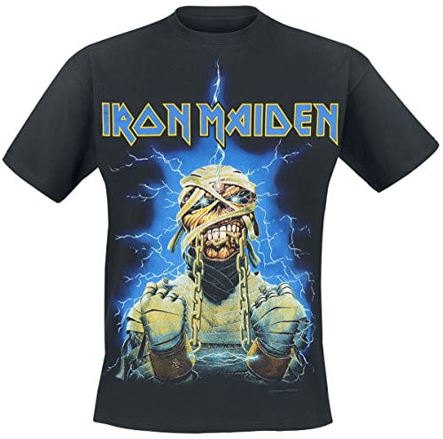 Iron Maiden Powerslave Mummy Männer T-Shirt schwarz S 100% Baumwolle Band-Merch, Bands von Iron Maiden