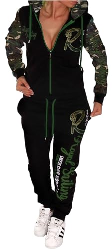 Jaylvis Damen Jogginganzug Trainingsanzug Fitnessanzug Hose und Oberteil Schlafanzug Royal Sailing A.2255 (Camouflage, XL von Unbekannt