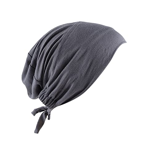 Jungen einfacher Hut Muslimisches elastisches Band für Damen ethnischer Hijab einfarbig Turban-Kappe, zum Schnüren (D, One Size) von Unbekannt