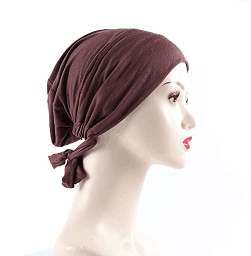 Jungen einfacher Hut Muslimisches elastisches Band für Damen ethnischer Hijab einfarbig Turban-Kappe, zum Schnüren (K, One Size) von Unbekannt