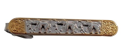 Krawattennadel Klammer Elefant bicolor glänzend made in Germany 6,6 cm lang + schöner Geschenkbox - schöner Elefanten Schmuck für den Herren von Unbekannt