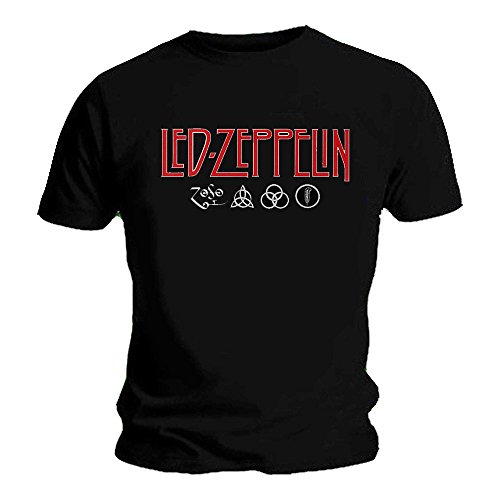 LED Zeppelin Herren T-Shirt Schwarz Schwarz Gr. S, Schwarz von Unbekannt